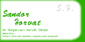 sandor horvat business card